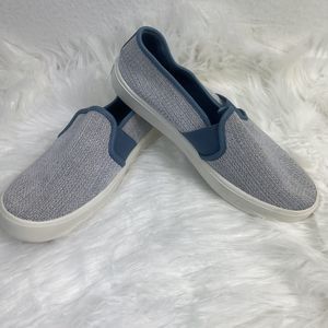 Vince Slip on Shoes Size 6.5 Blair Blue White Leather Woven